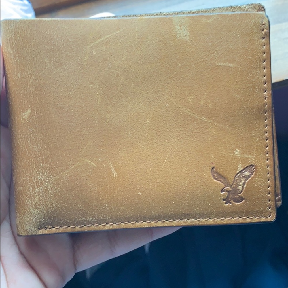 American Eagle wallet brown tan leather